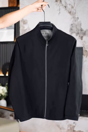 Men’s Classic Black Lightweight Bomber Jacket