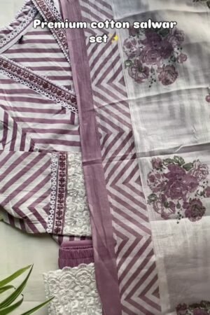 Heavy Soft Cotton Printed Dress Material with Work – Premium Fabric for Elegant Creations