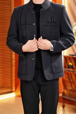 Men's Designer Herringbone Grid Pattern Jacket