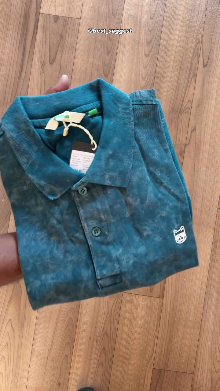 Men Bio Finish Washed Effect Dyed Polo Collar Cotton T-shirt - Image 2