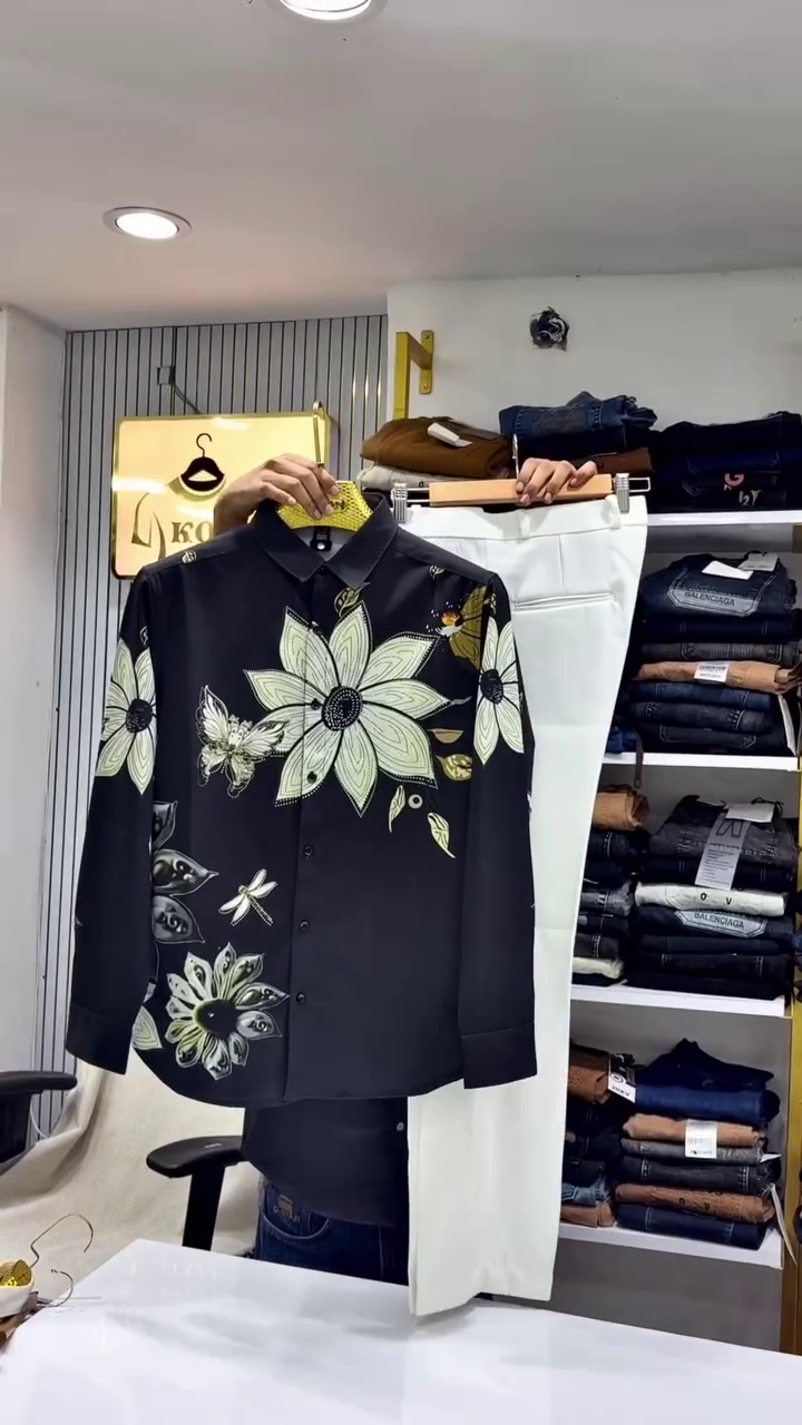 Creation Men's Exclusive Linen Fabric Position Print FULLSLEEV DESINER Shirt. - Image 7