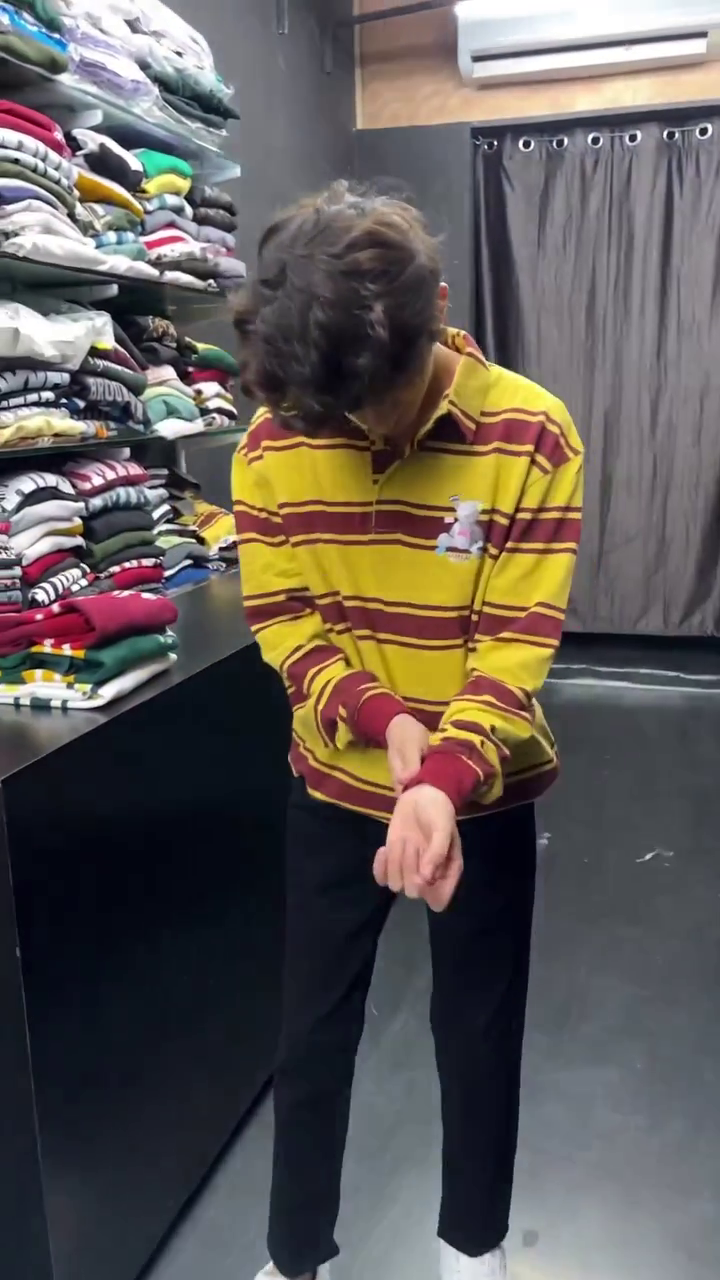 Auto Stripes Yellow Red Full Sleeve Polo T-Shirt