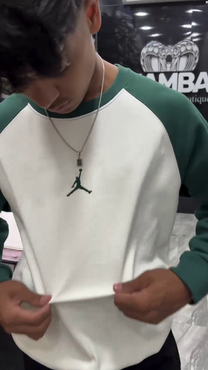 Relaxed Fit Typography Embroidered Raglan Sleeves Sweatshirt - Image 9