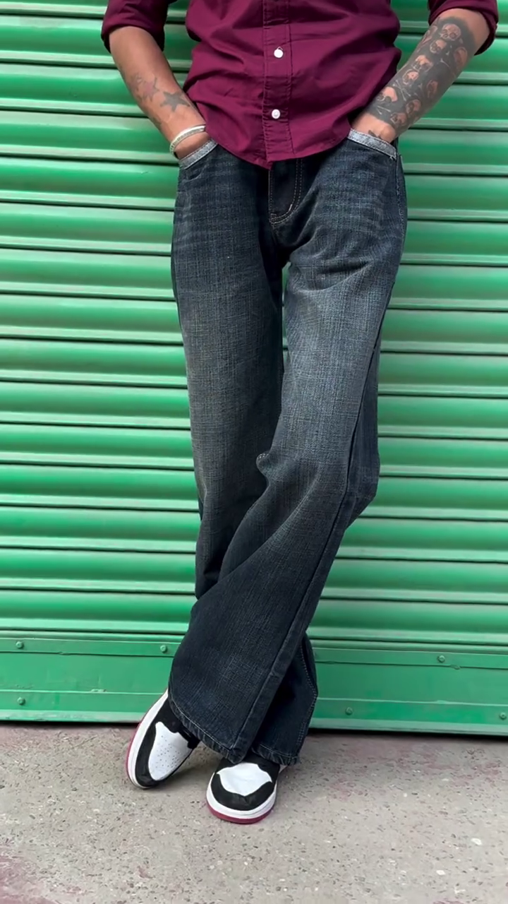 BLACK HIGH RISE LOOSE FIT JEANS - Image 4