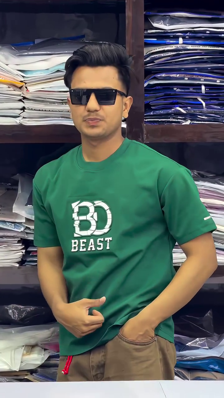 Beast Mode Red Round Neck Cotton Half Sleeved Men's T-Shirt with Printed Graphics - Image 3