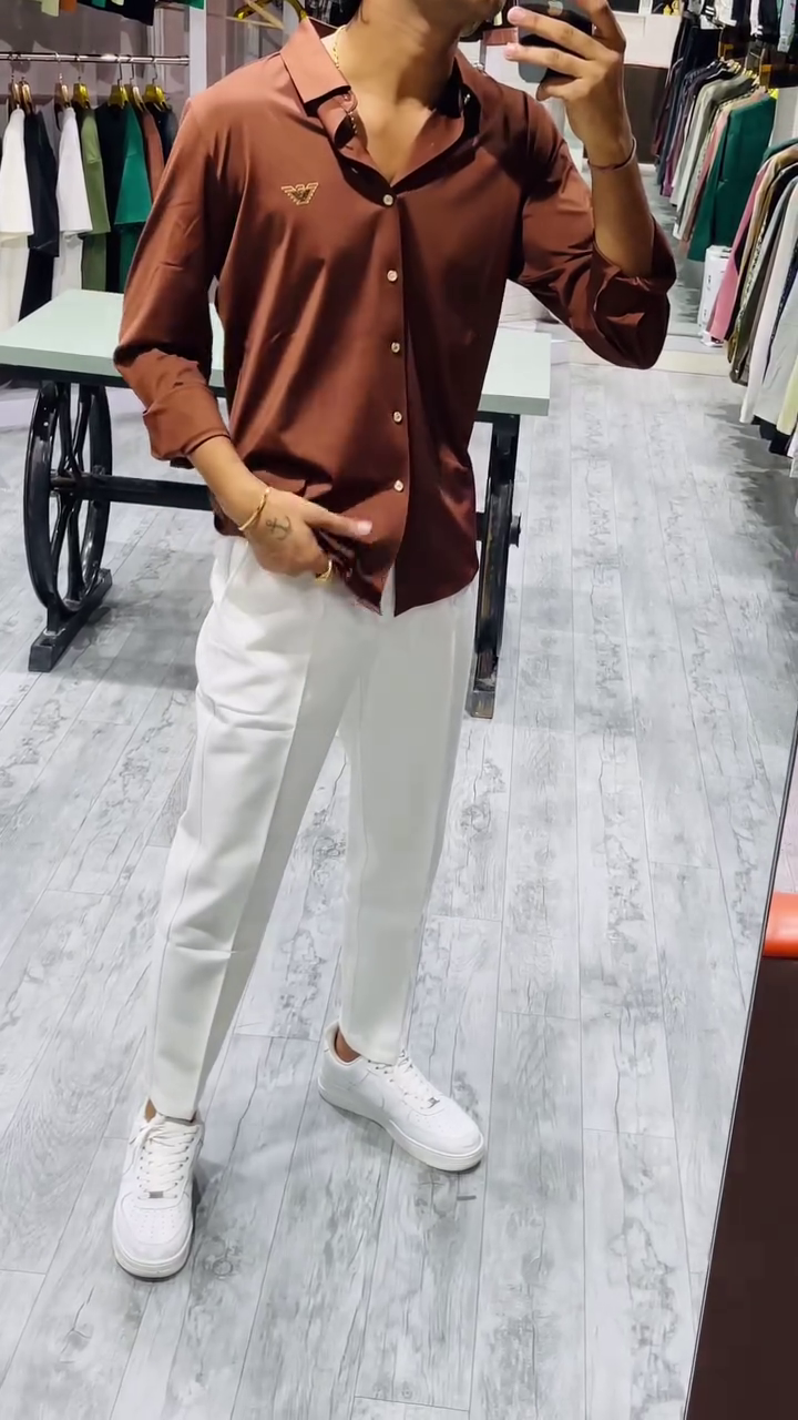 Embroidered Oversized Casual Shirt