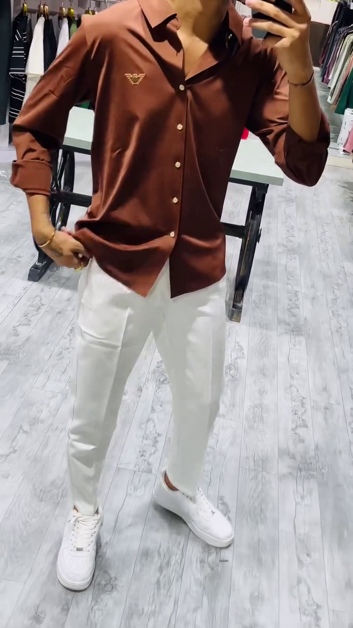 Embroidered Oversized Casual Shirt - Image 7