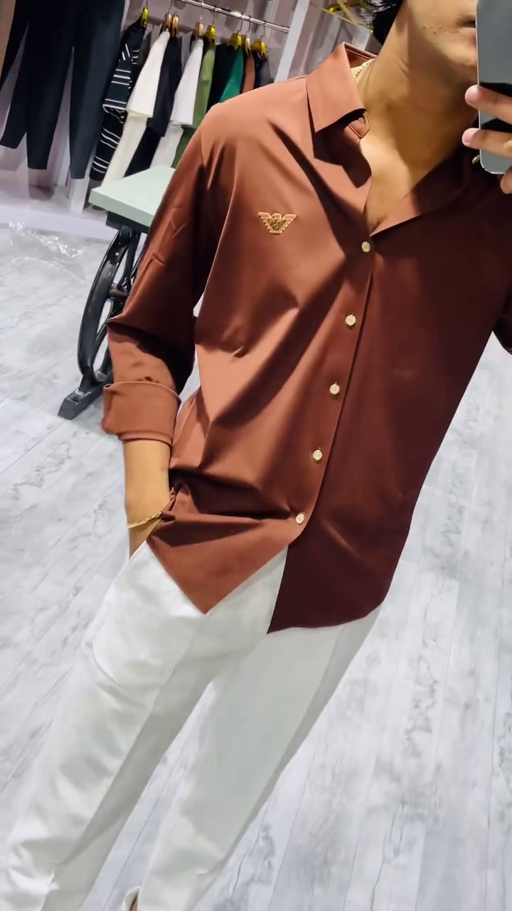 Embroidered Oversized Casual Shirt - Image 6