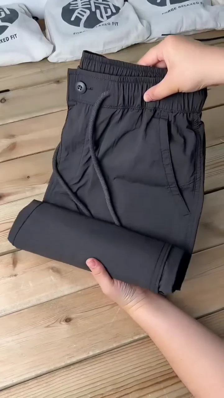 Men’s Black Elastic Waist Smart Casual Stretch Trousers - Image 2