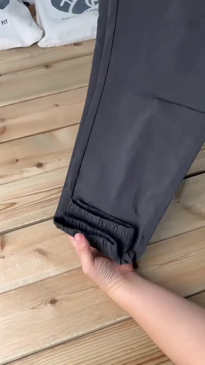 Men’s Black Elastic Waist Smart Casual Stretch Trousers - Image 3