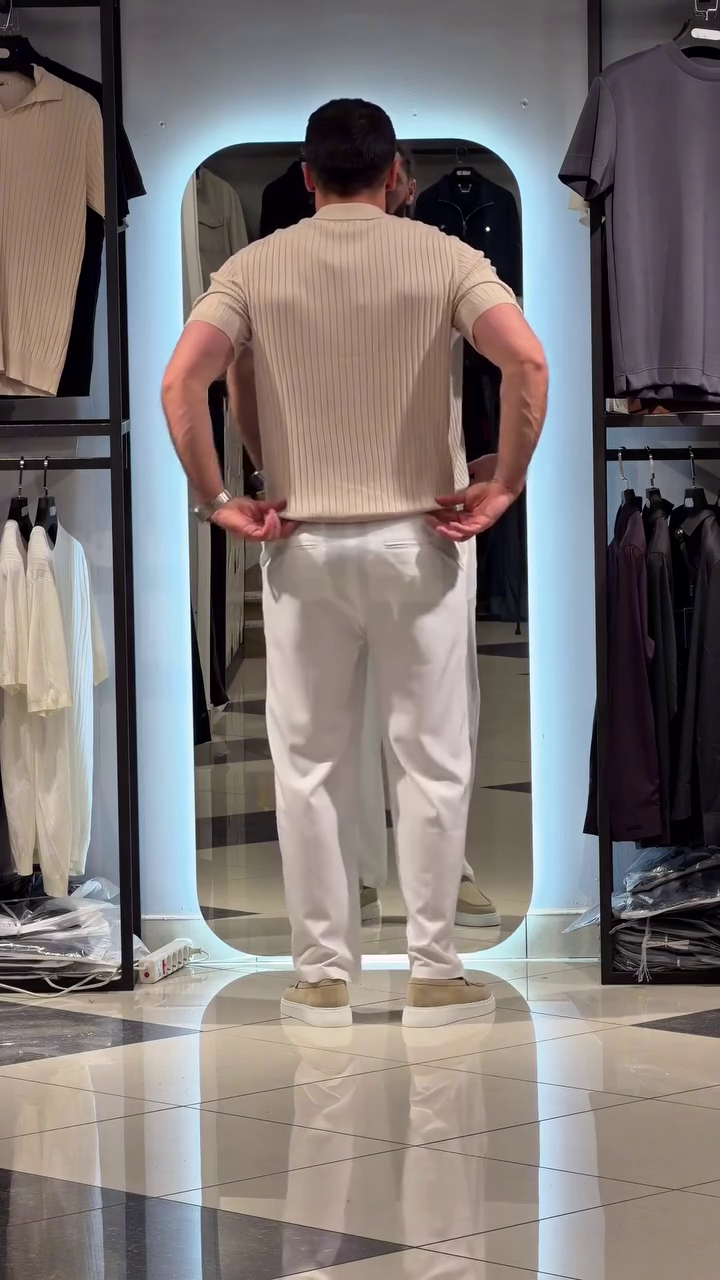 Men's White Formal Pants - Image 3