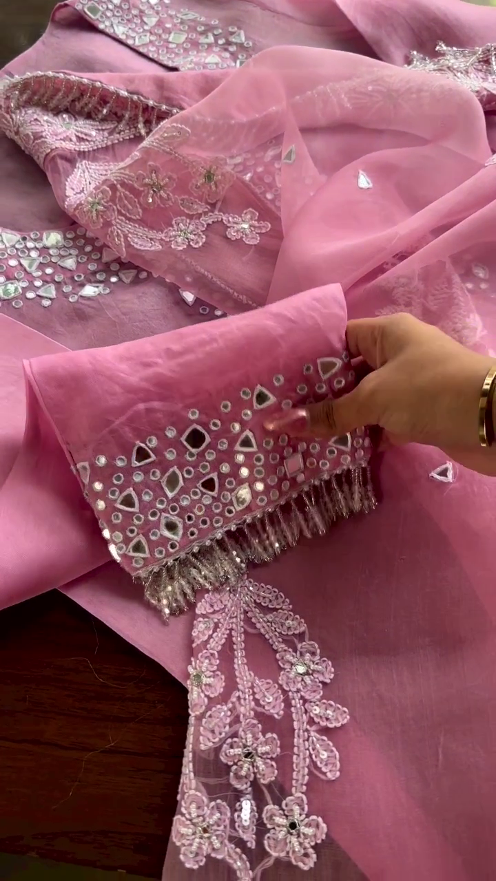 Women's Kurti Set with Dupatta & Stone Work