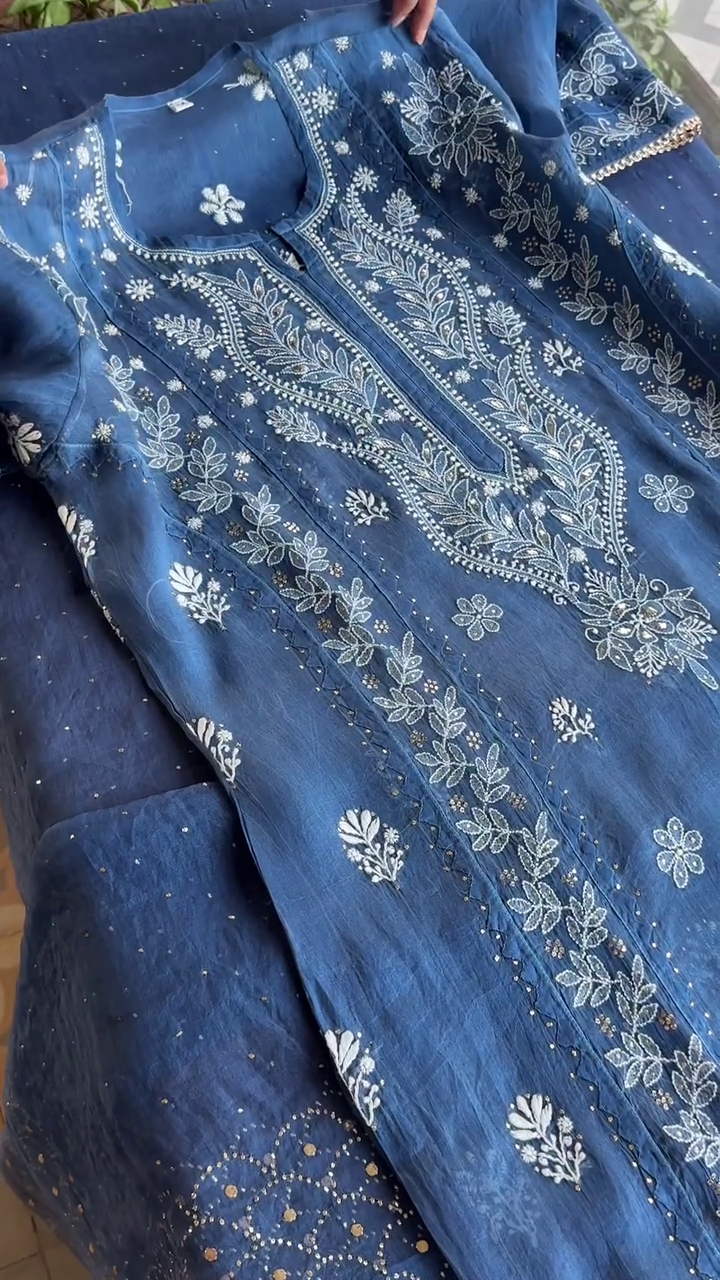Women's Long Kurti with Pant & Dupatta - Image 2