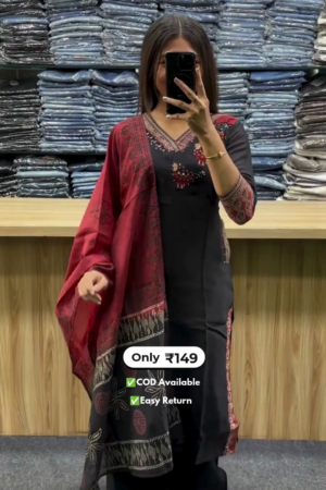Stylish Women’s Cotton Kurta Set with Pocket