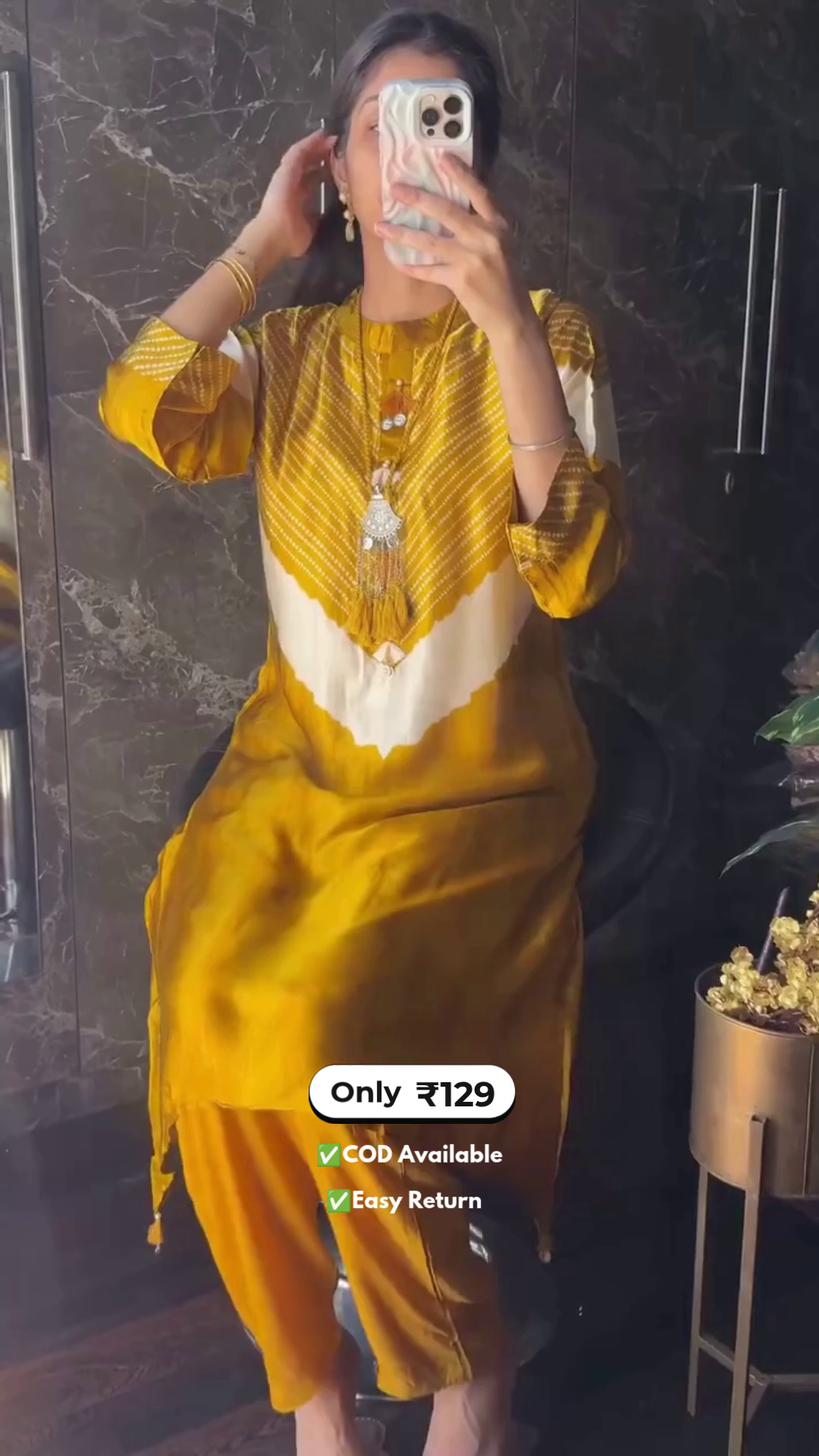 Women's Haldi Yellow Designer Kurta Set - Image 3
